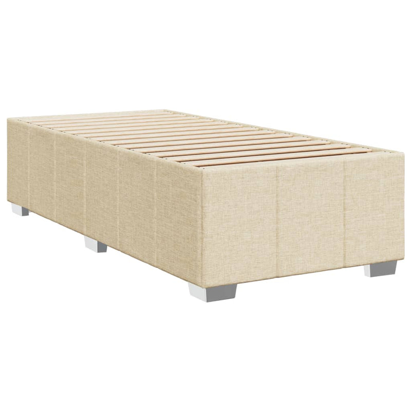 Pat box spring cu saltea, crem, 100x200 cm, textil