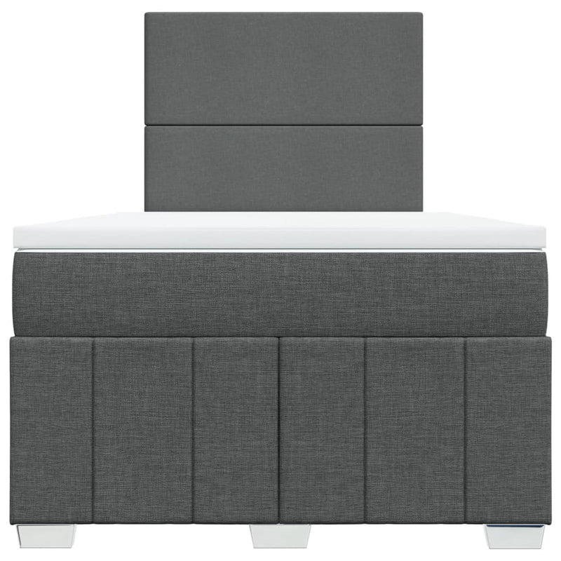 Pat box spring cu saltea, gri închis, 120x190 cm, textil