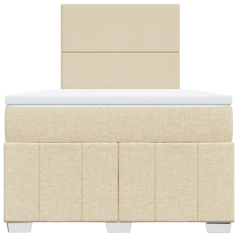 Pat continental cu saltea, crem, 120x190 cm, textil