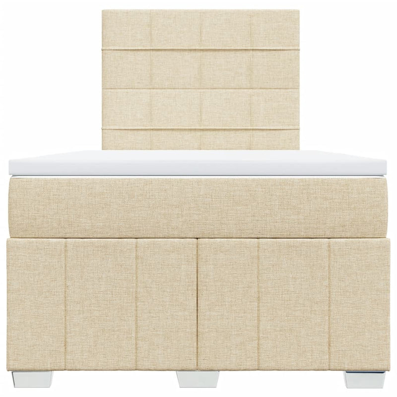 Pat continental cu saltea, crem, 120x190 cm, textil