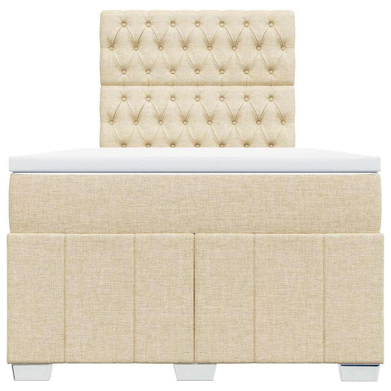 Pat continental cu saltea, crem, 120x190 cm, textil