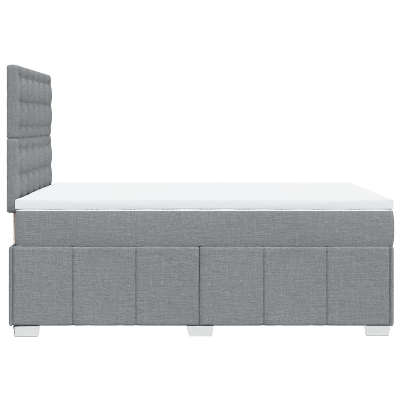 Pat box spring cu saltea, gri deschis, 120x190 cm, textil