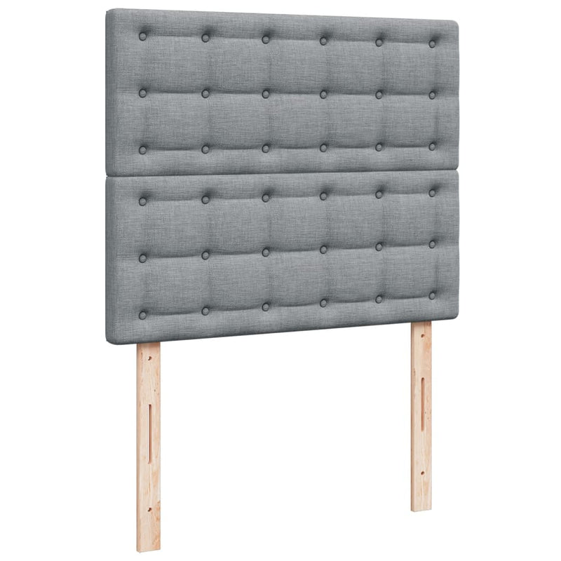 Pat box spring cu saltea, gri deschis, 120x190 cm, textil
