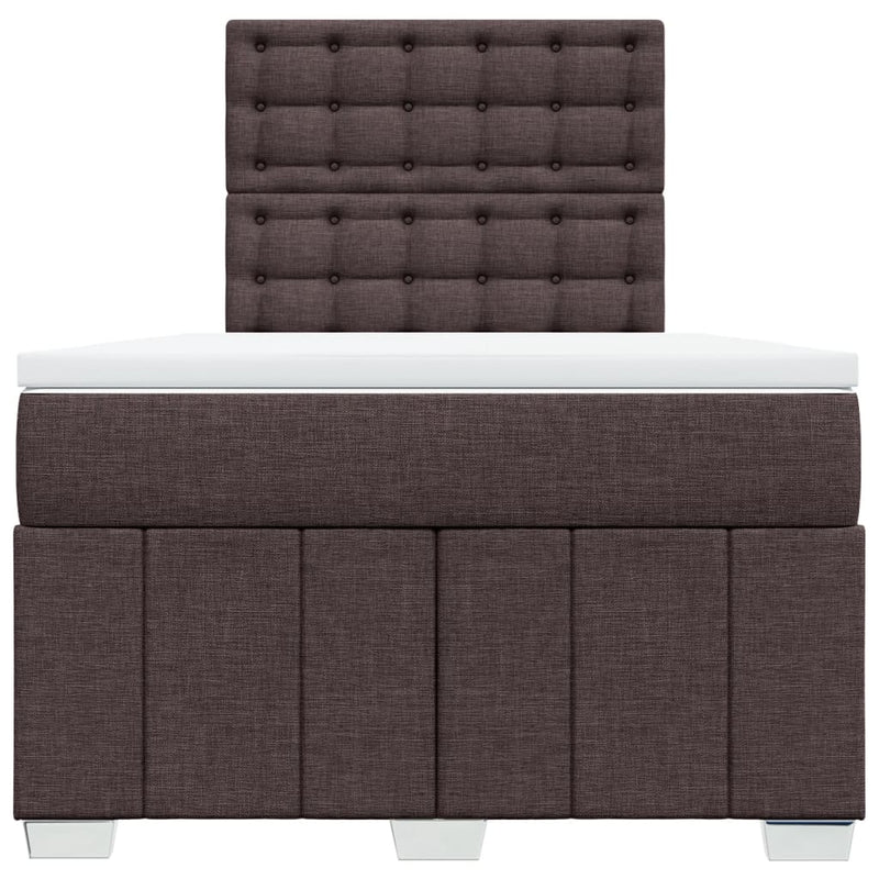 Pat box spring cu saltea, maro închis, 120x190 cm, textil