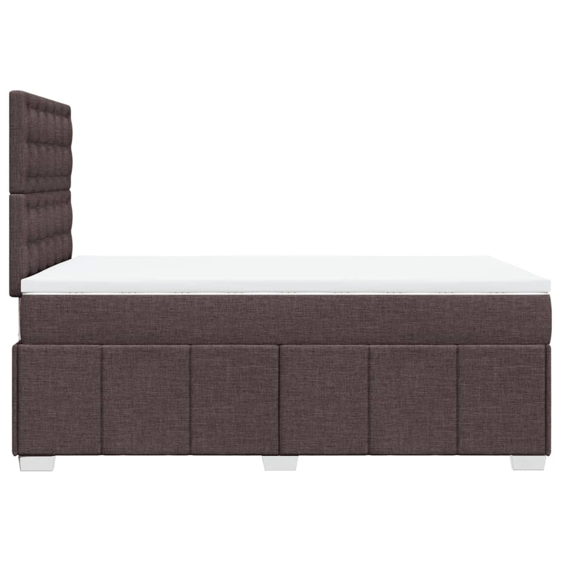 Pat box spring cu saltea, maro închis, 120x190 cm, textil
