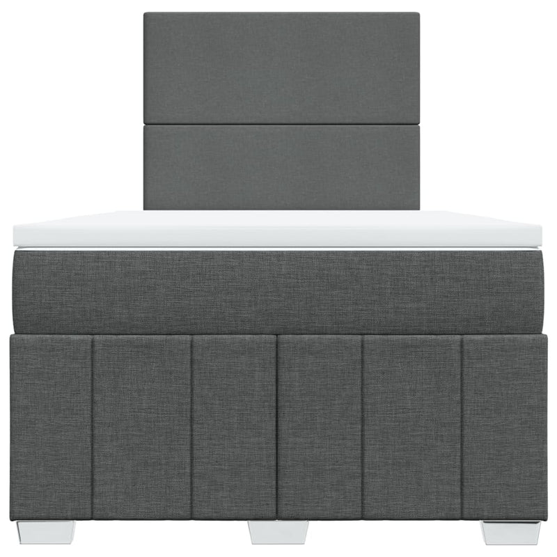 Pat box spring cu saltea, gri închis, 120x200 cm, textil