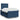 Pat box spring cu saltea, albastru, 120x200 cm, textil