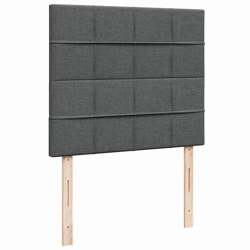 Pat box spring cu saltea, gri închis, 120x200 cm, textil