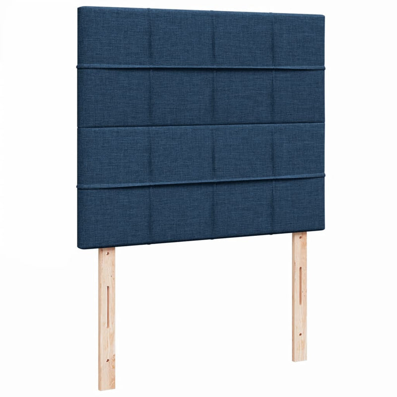 Pat box spring cu saltea, albastru, 120x200 cm, textil