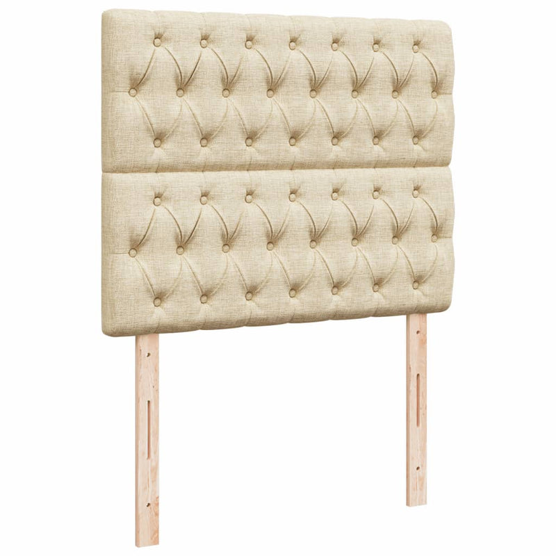 Pat box spring cu saltea, crem, 120x200 cm, textil
