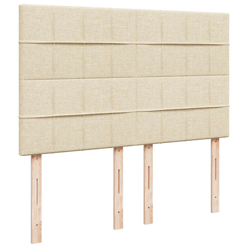 Pat box spring cu saltea, crem, 140x200 cm, textil