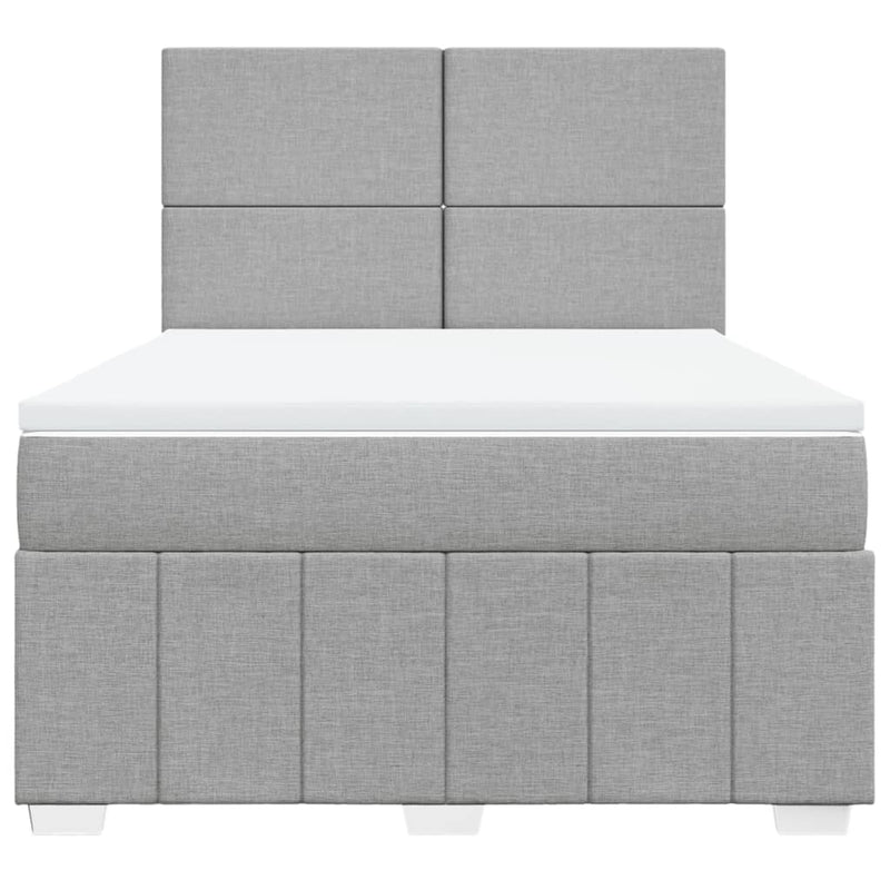 Pat continental, gri deschis, 140x200 cm, material textil