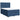 Pat continental cu saltea, albastru, 140x200cm, material textil