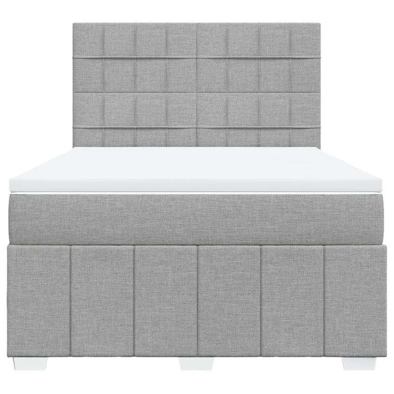 Pat continental, gri deschis, 140x200 cm, material textil