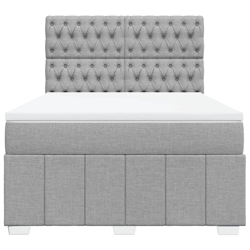 Pat continental, gri deschis, 140x200 cm, material textil