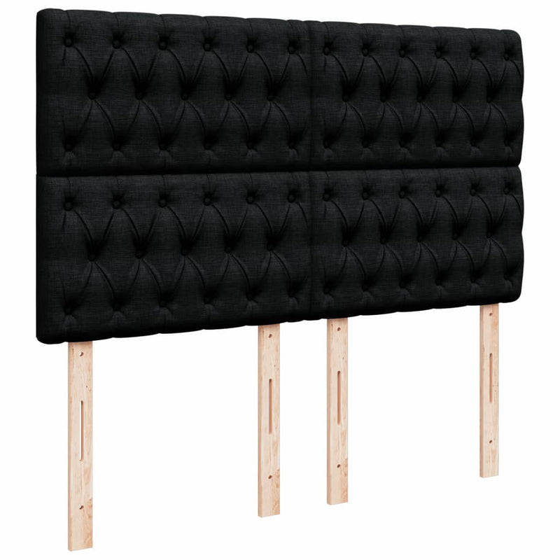 Pat box spring cu saltea, negru, 140x200 cm, textil