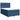 Pat continental cu saltea, albastru, 140x200cm, material textil