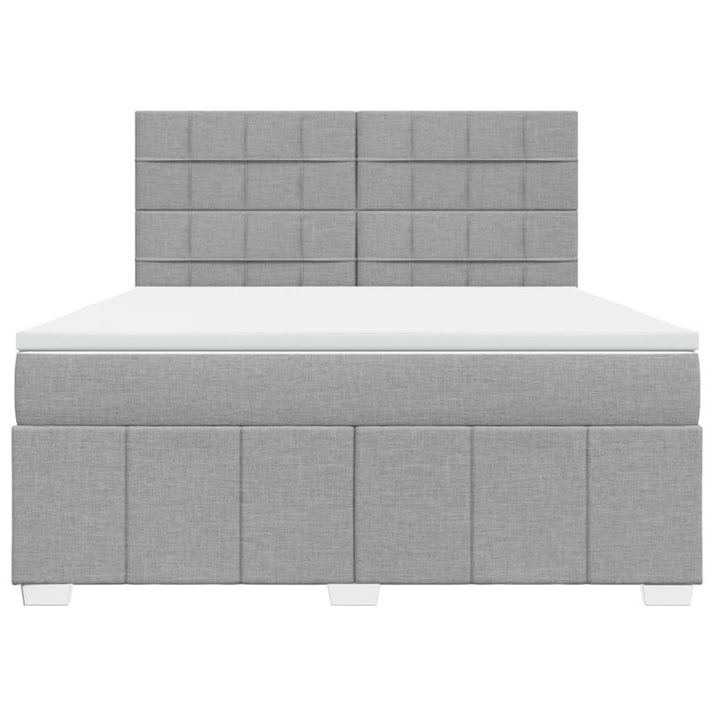 Pat continental, gri deschis, 180x200 cm, material textil