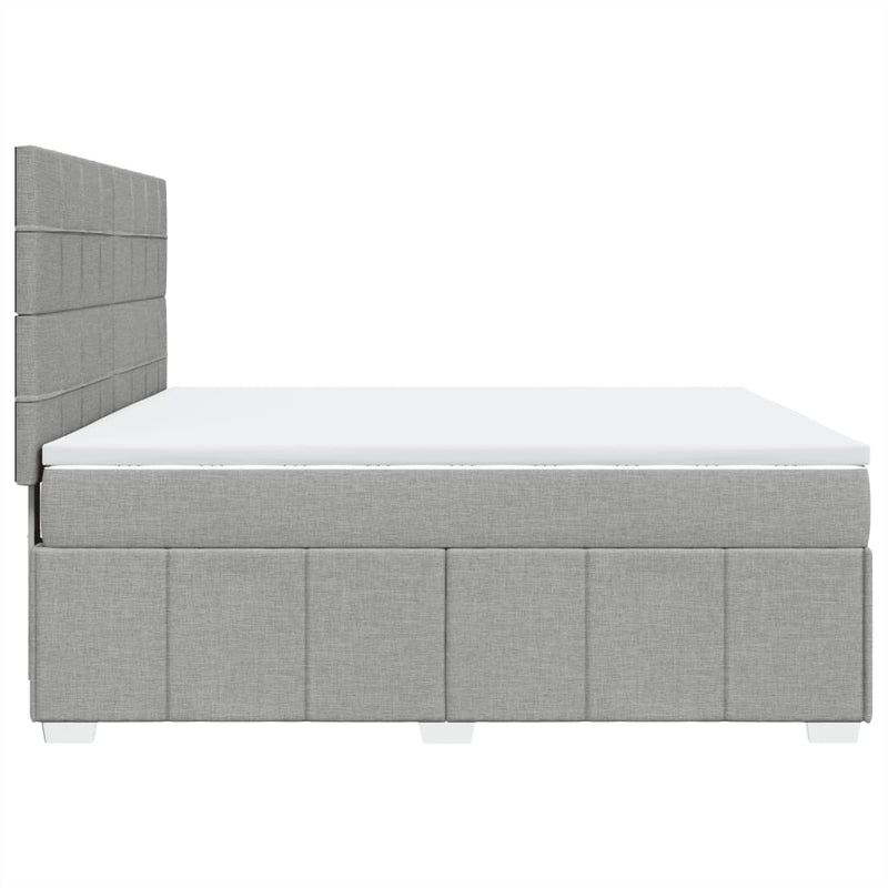Pat continental, gri deschis, 180x200 cm, material textil