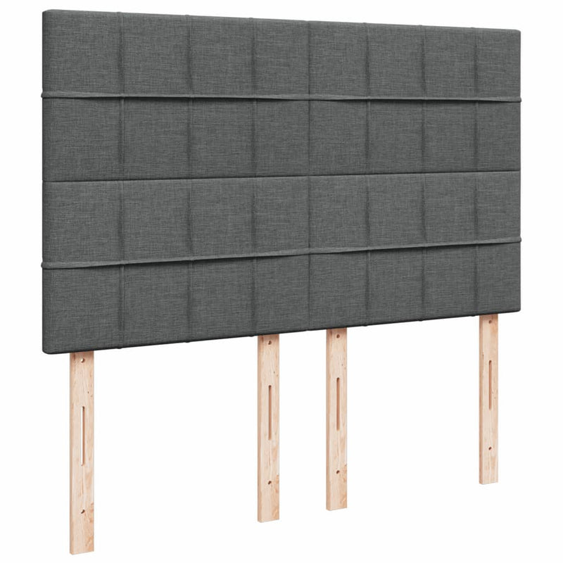 Pat box spring cu saltea, gri închis, 180x200 cm, textil