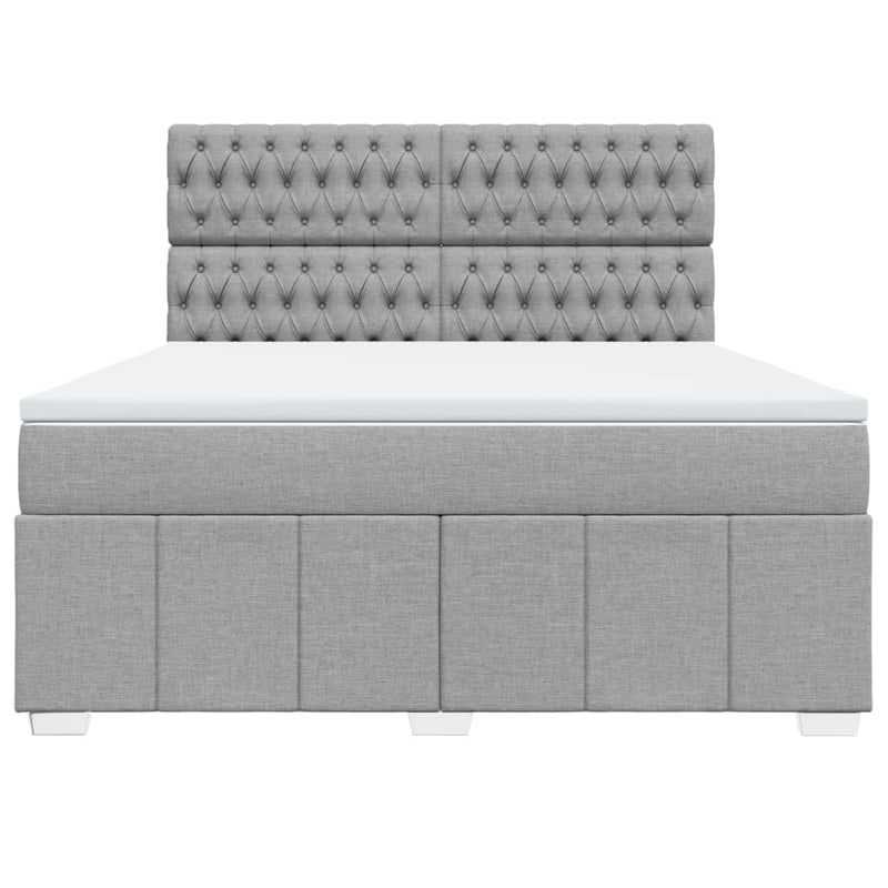 Pat continental, gri deschis, 180x200 cm, material textil