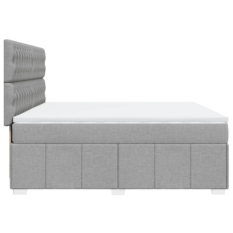 Pat continental, gri deschis, 180x200 cm, material textil