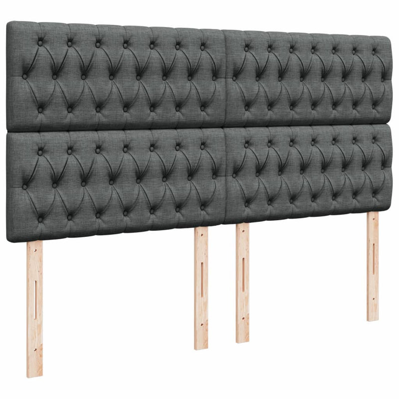 Pat box spring cu saltea, gri închis, 180x200 cm, textil
