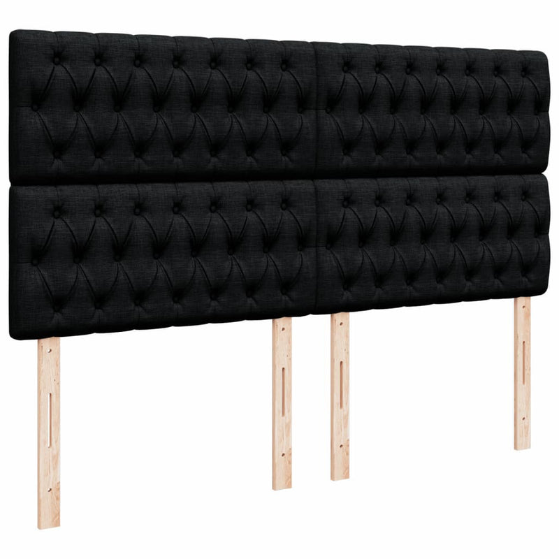 Pat box spring cu saltea, negru, 180x200 cm, catifea