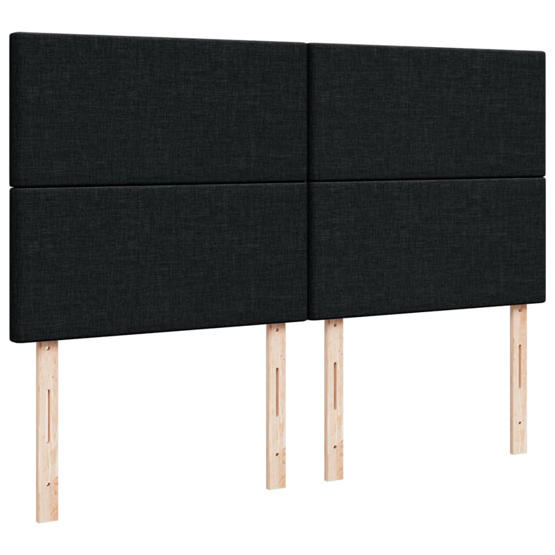 Pat box spring cu saltea, negru, 200x200 cm, textil