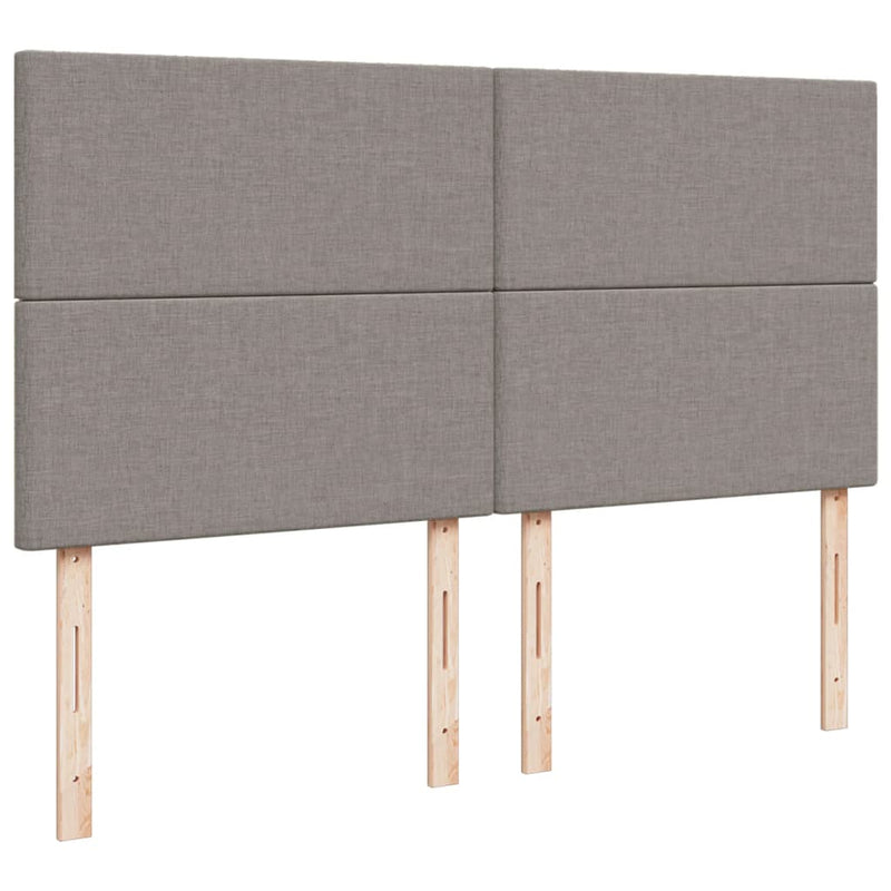 Pat box spring cu saltea, gri taupe, 200x200 cm, textil