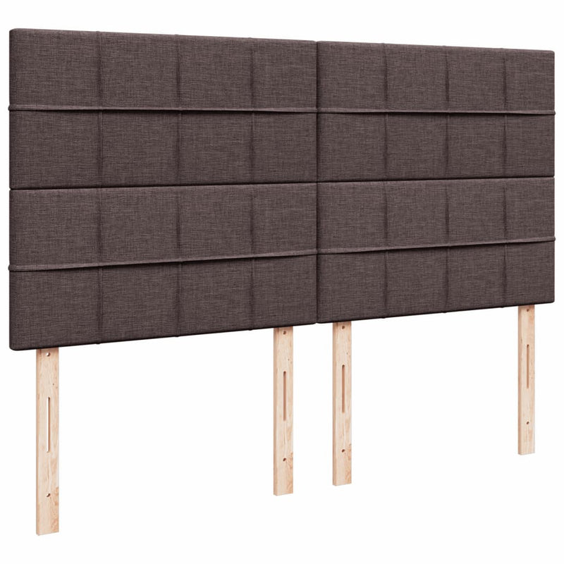 Pat box spring cu saltea, maro închis, 200x200 cm, textil