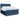 Pat box spring cu saltea, albastru, 200x200 cm, textil