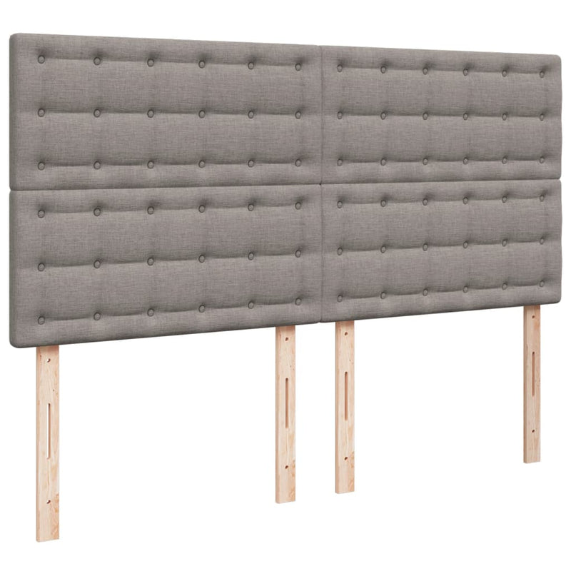 Pat box spring cu saltea, gri taupe, 200x200 cm, textil