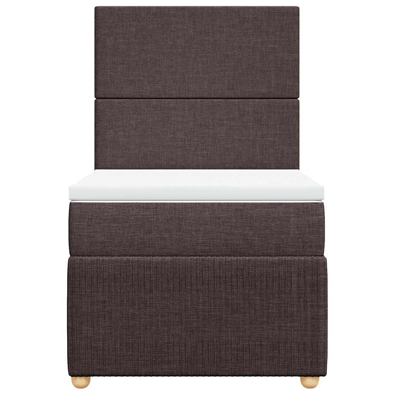 Pat box spring cu saltea, maro închis, 80x200 cm, textil