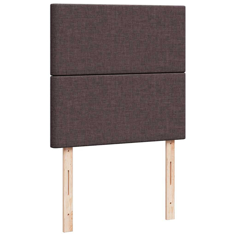 Pat box spring cu saltea, maro închis, 80x200 cm, textil