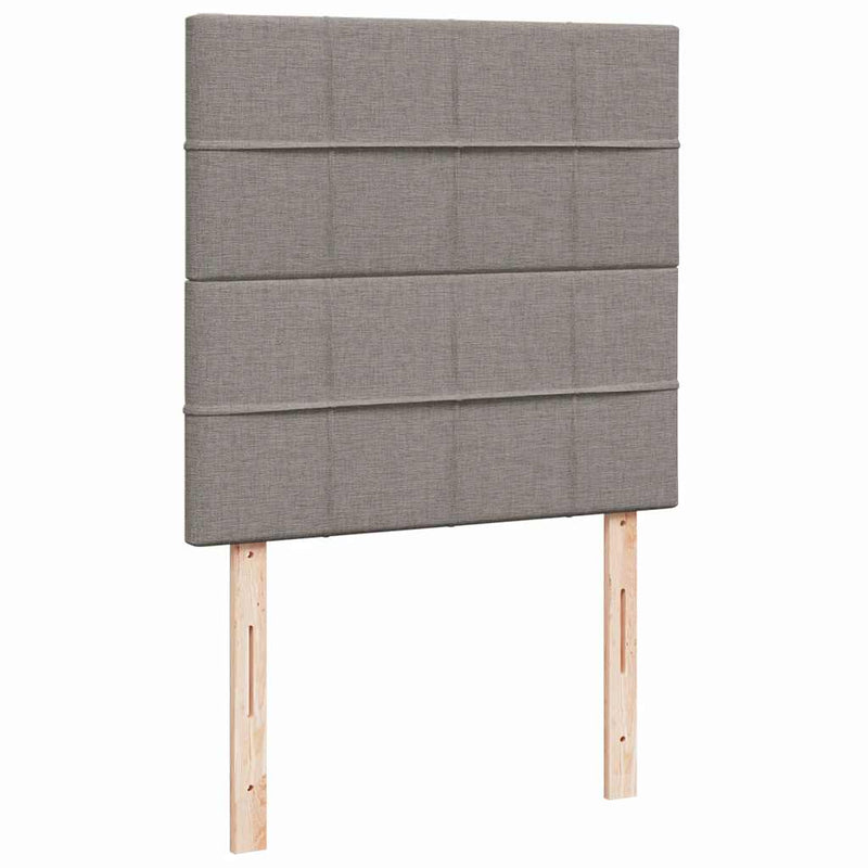 Pat box spring cu saltea, gri taupe, 80x200 cm, textil