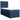 Pat box spring cu saltea, albastru, 80x200 cm, textil