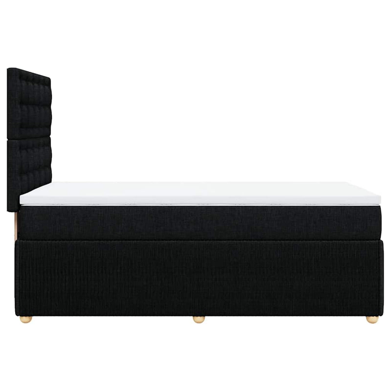 Pat box spring cu saltea, negru, 80x200 cm, textil