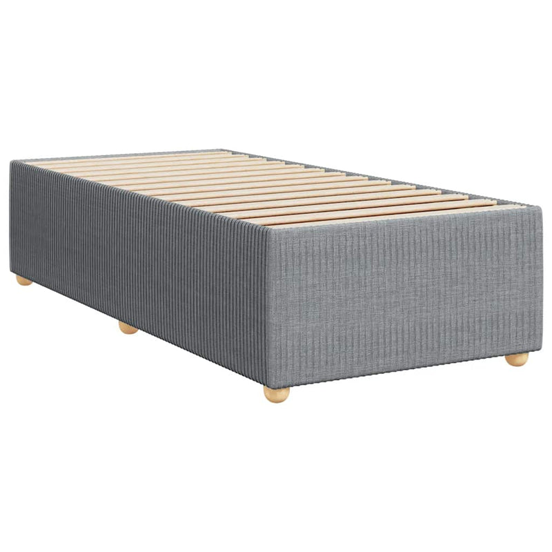 Pat box spring cu saltea, gri deschis, 90x190 cm, textil