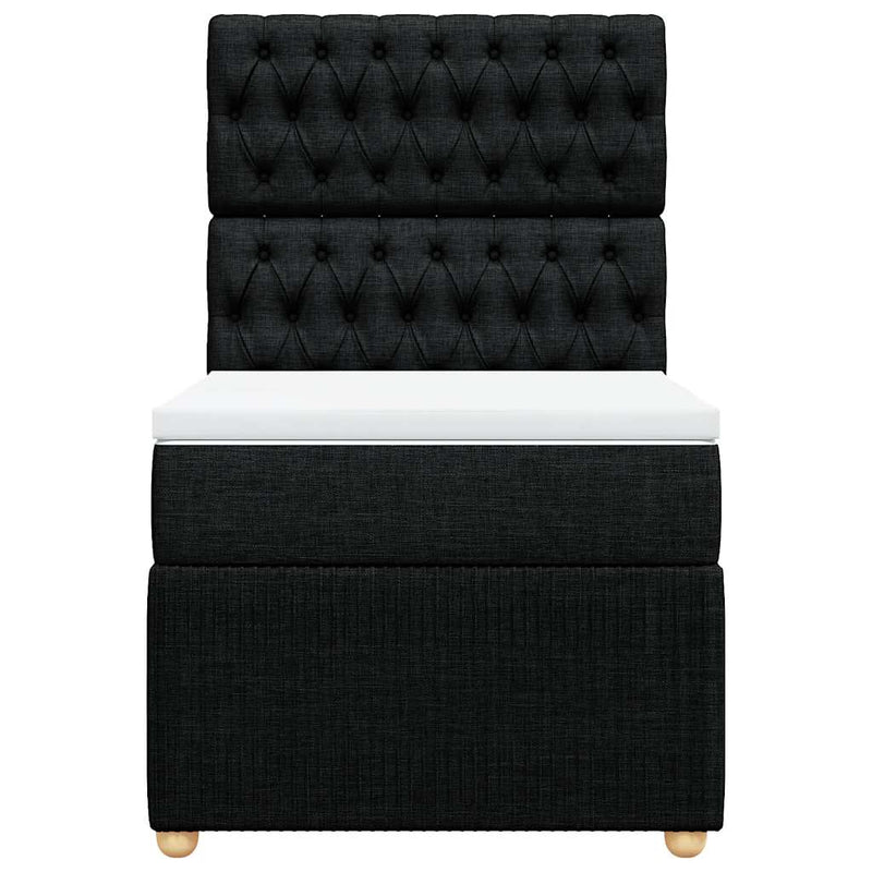 Pat box spring cu saltea, negru, 90x190 cm, textil