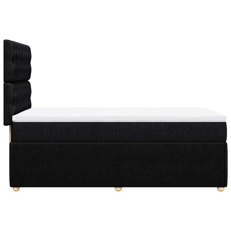 Pat box spring cu saltea, negru, 90x190 cm, textil