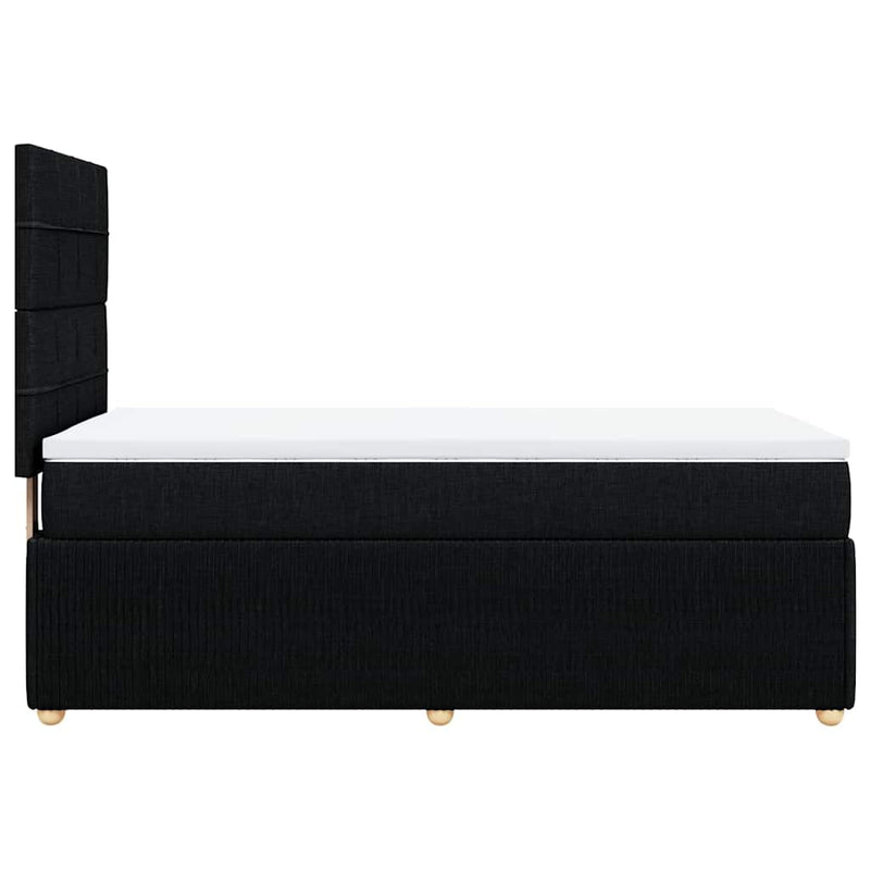 Pat box spring cu saltea, negru, 90x200 cm, textil