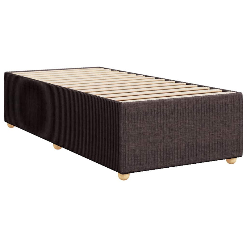Pat box spring cu saltea, maro închis, 90x200 cm, textil