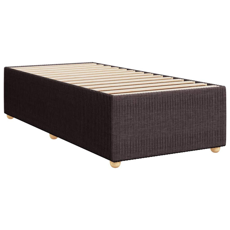 Pat box spring cu saltea, maro închis, 90x200 cm, textil