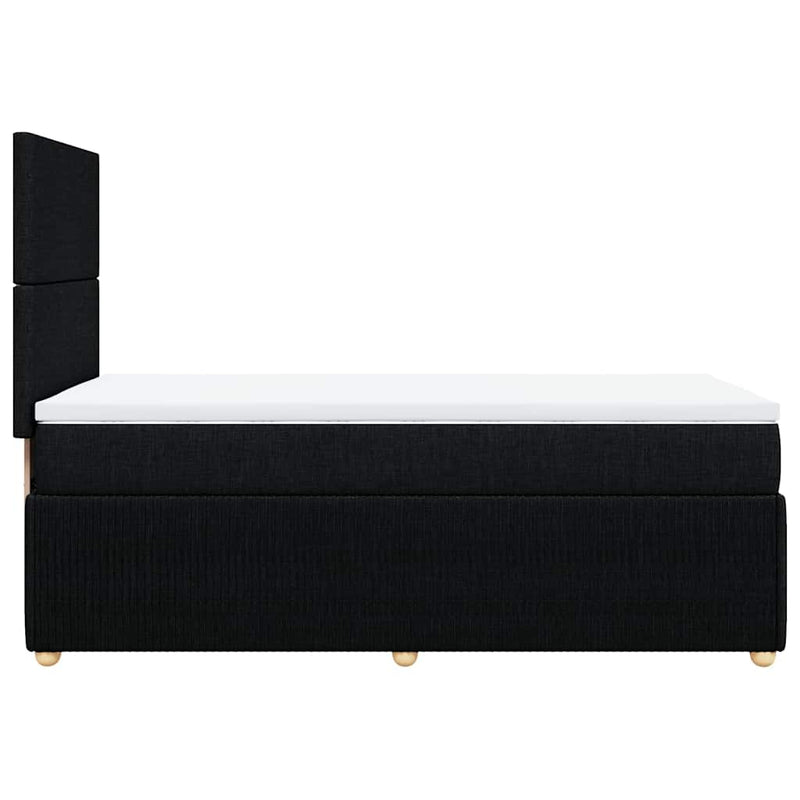 Pat box spring cu saltea, negru, 100x200 cm, textil