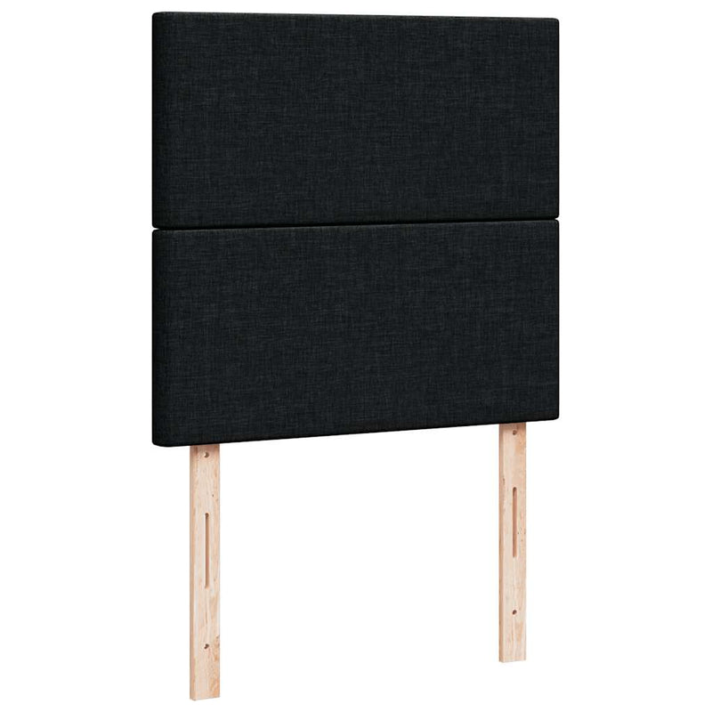Pat box spring cu saltea, negru, 100x200 cm, textil