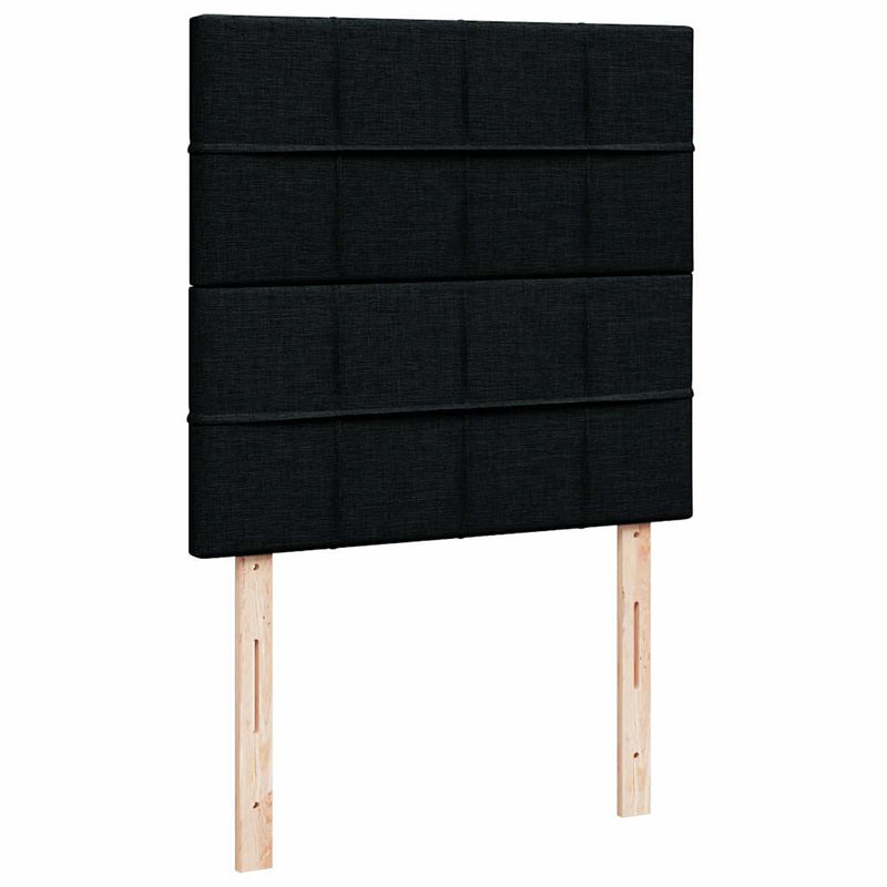 Pat box spring cu saltea, negru, 100x200 cm, textil
