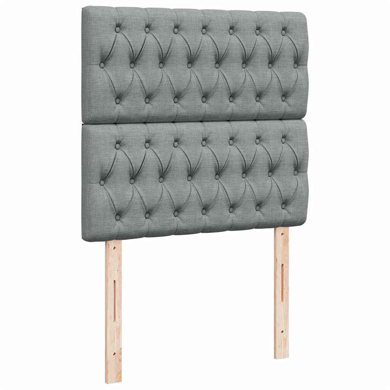 Pat box spring cu saltea, gri deschis, 100x200 cm, textil