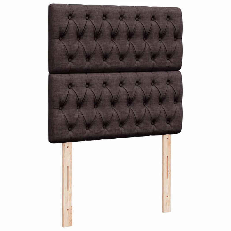 Pat box spring cu saltea, maro închis, 100x200 cm, textil