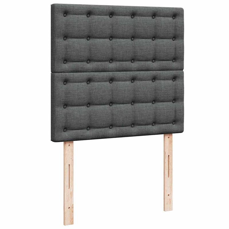 Pat box spring cu saltea, gri închis, 100x200 cm, textil